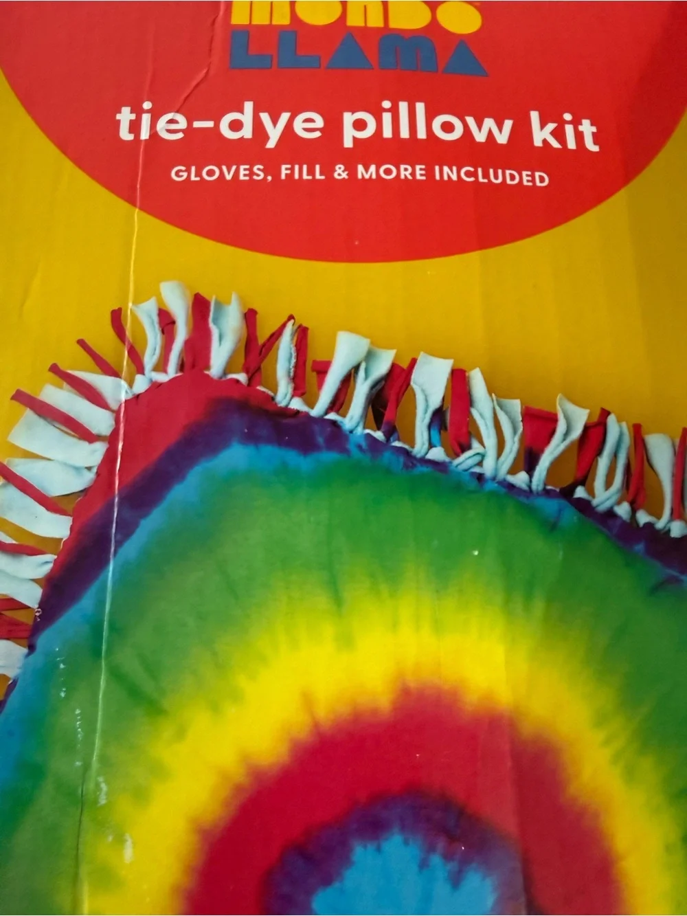 Mondo Llama Tie-Dye tie blanket Kit - Bright Rainbow